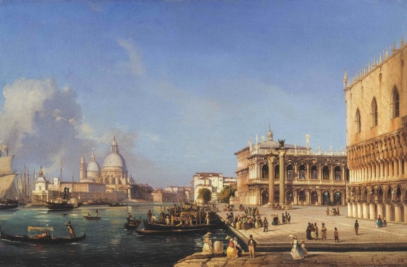 Caffi-I-Venezia-Palazzo-Ducale--olio-su-tela- 570