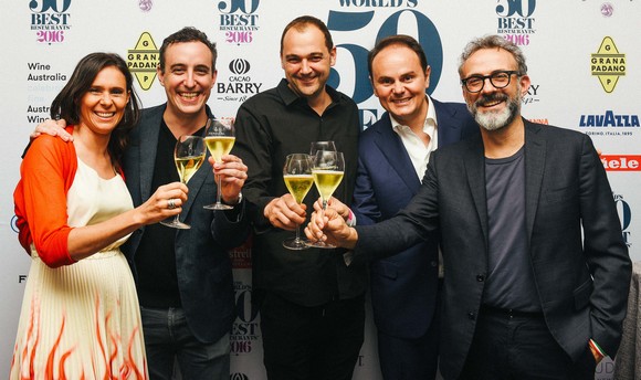 Camilla Lunelli  Will Guidara  Daniel Humm  Matteo Lunelli and  Massimo Bottura580