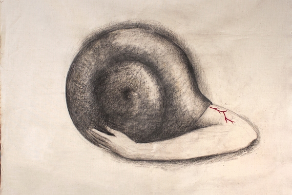 Lucy Jochamowitz  Casa Fragil  2021 53x56 cm t. mista su lino 570