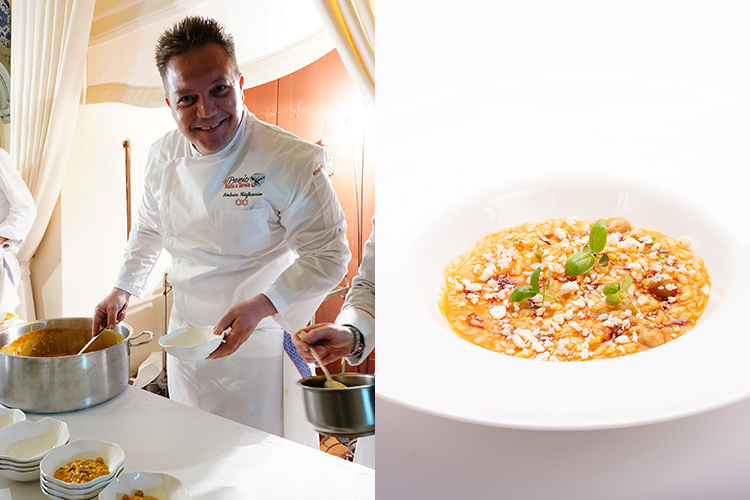 Andrea Migliaccio con Risotto al ragù napoletano